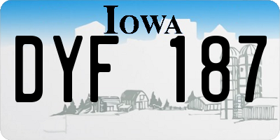 IA license plate DYF187