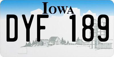 IA license plate DYF189