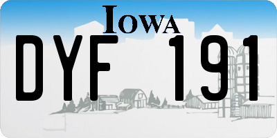 IA license plate DYF191