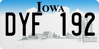 IA license plate DYF192