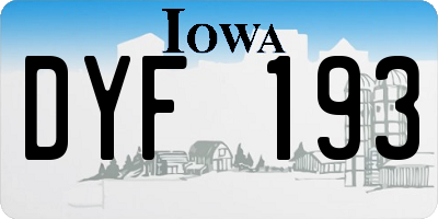 IA license plate DYF193