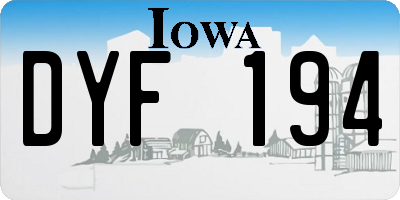 IA license plate DYF194