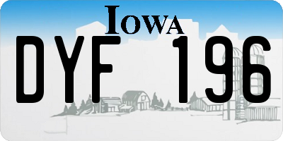 IA license plate DYF196