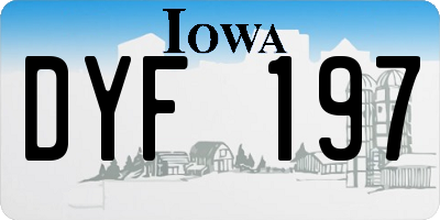 IA license plate DYF197