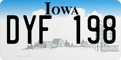 IA license plate DYF198