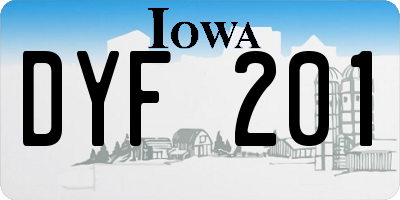 IA license plate DYF201
