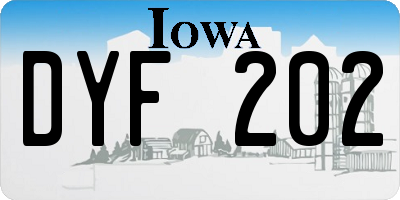 IA license plate DYF202