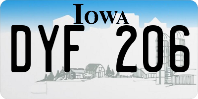 IA license plate DYF206