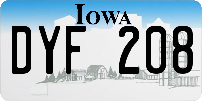 IA license plate DYF208