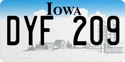 IA license plate DYF209