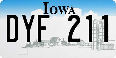 IA license plate DYF211