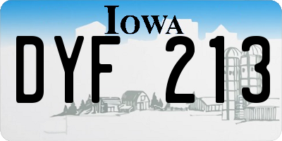 IA license plate DYF213