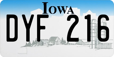 IA license plate DYF216