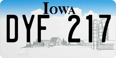 IA license plate DYF217