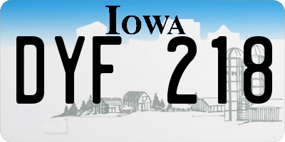 IA license plate DYF218