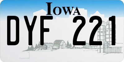 IA license plate DYF221
