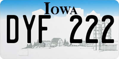 IA license plate DYF222