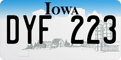 IA license plate DYF223