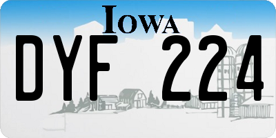 IA license plate DYF224