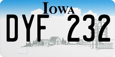 IA license plate DYF232