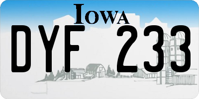 IA license plate DYF233