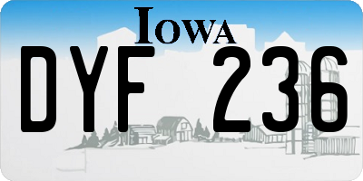 IA license plate DYF236
