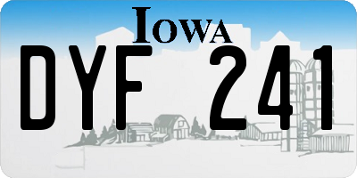 IA license plate DYF241