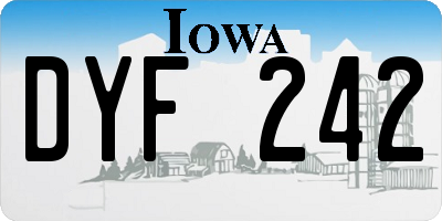 IA license plate DYF242
