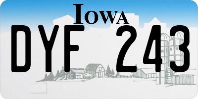 IA license plate DYF243