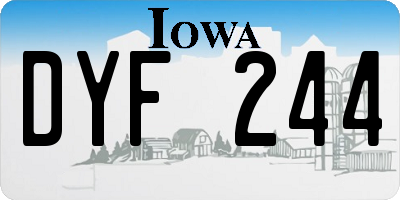 IA license plate DYF244