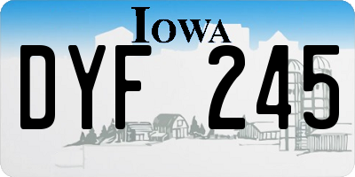 IA license plate DYF245