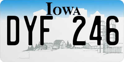 IA license plate DYF246