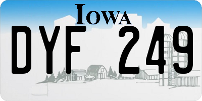 IA license plate DYF249