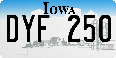 IA license plate DYF250