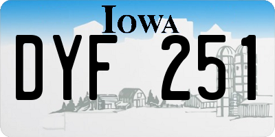 IA license plate DYF251