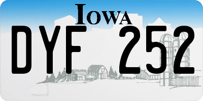 IA license plate DYF252
