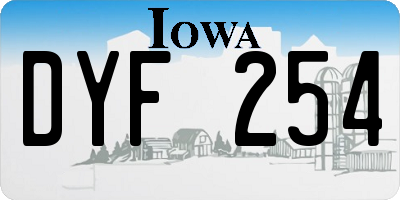 IA license plate DYF254