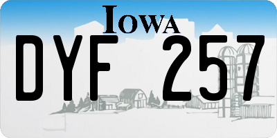 IA license plate DYF257