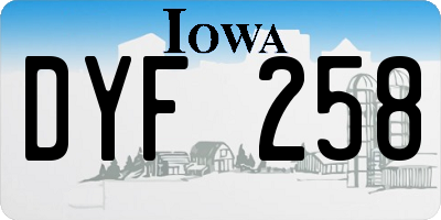 IA license plate DYF258