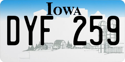 IA license plate DYF259