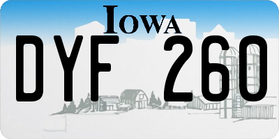 IA license plate DYF260