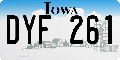 IA license plate DYF261