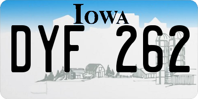 IA license plate DYF262
