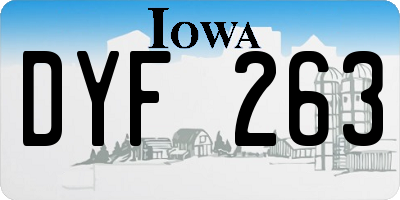 IA license plate DYF263