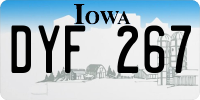 IA license plate DYF267