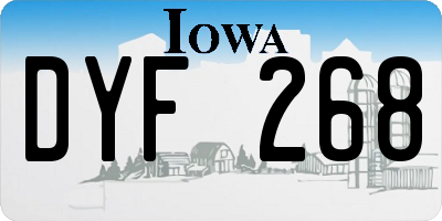 IA license plate DYF268