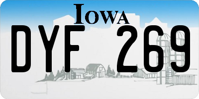 IA license plate DYF269