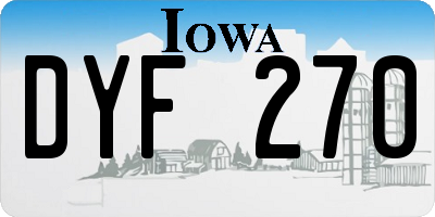 IA license plate DYF270