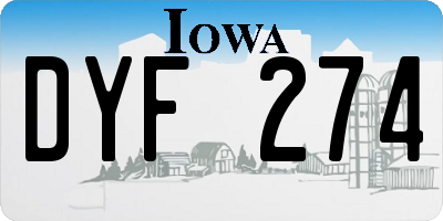 IA license plate DYF274