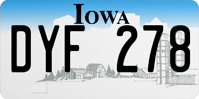 IA license plate DYF278